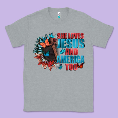 She Love Jesus And America Too Classic Tee Designed By Fadigitalartstudio