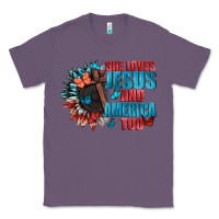 Lavender She love Jesus and America too Classic Tee - FaDigitalArtStudio