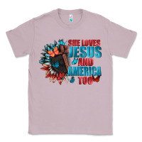 Lilac She love Jesus and America too Classic Tee - FaDigitalArtStudio