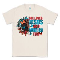 Natural She love Jesus and America too Classic Tee - FaDigitalArtStudio
