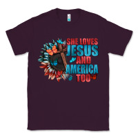 Plum She love Jesus and America too Classic Tee - FaDigitalArtStudio