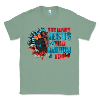Sage She love Jesus and America too Classic Tee - FaDigitalArtStudio