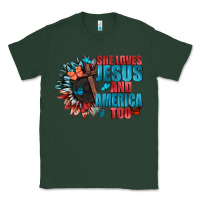 Sports Green She love Jesus and America too Classic Tee - FaDigitalArtStudio