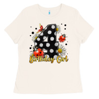Bone ladybug birthday girl age 4 Ladies Tee - LillyAllenDesigns