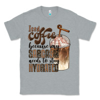Heather Grey iced coffee because my sarcasm needs to stay hydrated Classic Tee - BarkalooDesign