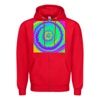 Red tye die pattern Zipper Hoodie - RanaPortraitStore