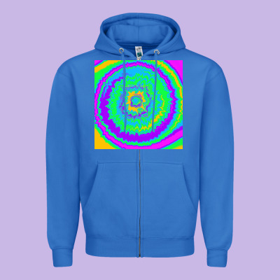 Tye Die Pattern Zipper Hoodie Designed By Ranaportraitstore