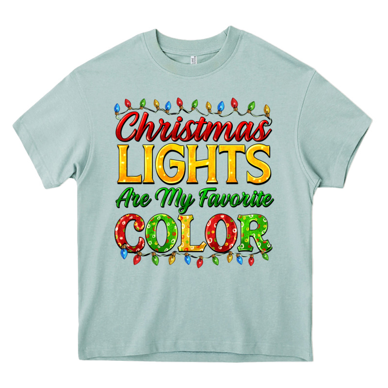 Christmas Lights Are My Favorite Color Heavy Core Tee by FaDigitalArtStudio | Teevron