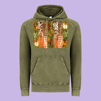 Fall Brushstrokes Vintage Hoodie Designed By Barkaloodesign