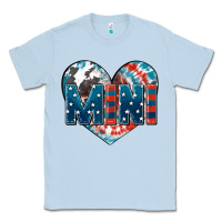 Dusty Blue American mini heart 4th of july Classic Tee - FaDigitalArtStudio
