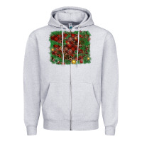 Heather Grey christmas background Zipper Hoodie - RanaPortraitStore