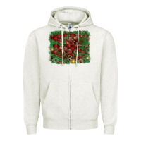 Oatmeal Heather christmas background Zipper Hoodie - RanaPortraitStore