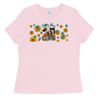 Bubblegum Pink Coffee Then Cows Ladies Tee - LillyAllenDesigns