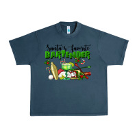 Midnight Navy Santa's Favorite Bartender Urban Heavy Tee - LillyAllenDesigns