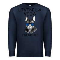 Navy Livin' la vida Frenchie Premium Sweatshirt - Bettercallsaul
