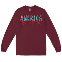 Burgundy america memorial day Long Sleeve Tee - Artiststas