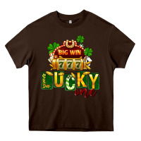 Chocolate Brown St Patricks Lucky One Heavy Core Tee - FaDigitalArtStudio