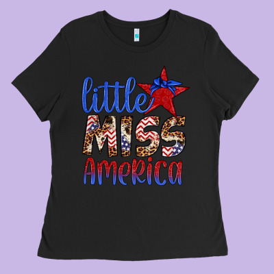 Little Miss America Ladies Tee Designed By Artiststas