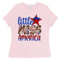 Bubblegum Pink little miss america Ladies Tee - Artiststas
