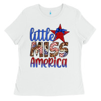 White little miss america Ladies Tee - Artiststas