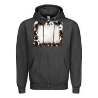 Charcoal Heather cowhide frames background Zipper Hoodie - RanaPortraitStore