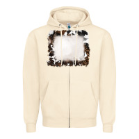 Sandshell cowhide frames background Zipper Hoodie - RanaPortraitStore