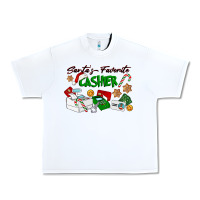 White Santa's Favorite Cashier Urban Heavy Tee - LillyAllenDesigns