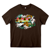 Chocolate Brown Massachusetts State Map Heavy Core Tee - RanaPortraitStore