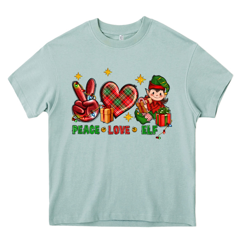 Peace Love Elf Christmas Heavy Core Tee by BundleAndBundleShop | Teevron