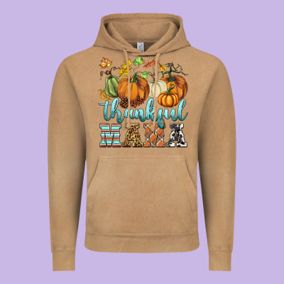 Thankful Mama Vintage Hoodie Designed By Barkaloodesign