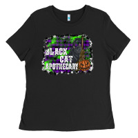 Black black cat apothecary Ladies Tee - SublimationCraftShop