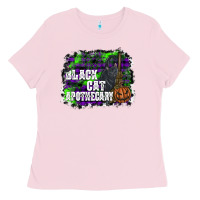 Bubblegum Pink black cat apothecary Ladies Tee - SublimationCraftShop