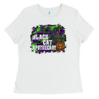 White black cat apothecary Ladies Tee - SublimationCraftShop
