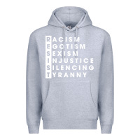 Heather Grey resist   political resistance Premium Hoodie - baoMotion