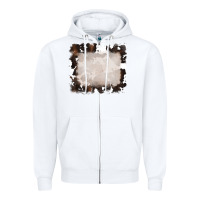 White cowhide frames background Zipper Hoodie - RanaPortraitStore