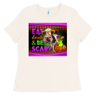 Bone eat drink and be scary cow Ladies Tee - LillyAllenDesigns