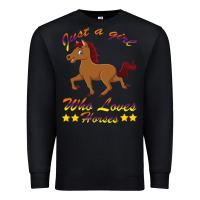 Black Just a girl who loves horses Premium Sweatshirt - Bettercallsaul