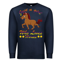 Navy Just a girl who loves horses Premium Sweatshirt - Bettercallsaul