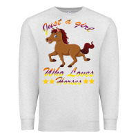 Oatmeal Heather Just a girl who loves horses Premium Sweatshirt - Bettercallsaul