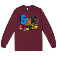 Burgundy forklift birthday five Long Sleeve Tee - Artiststas