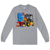 Heather Grey forklift birthday five Long Sleeve Tee - Artiststas