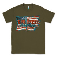 Army Green God Bless America Classic Tee - FaDigitalArtStudio