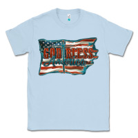 Dusty Blue God Bless America Classic Tee - FaDigitalArtStudio