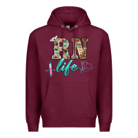 Burgundy western nurse rn  life Premium Hoodie - BarkalooDesign