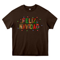 Chocolate Brown Feliz Navidad Heavy Core Tee - BundleAndBundleShop