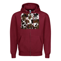 Burgundy leopard cowhide background Zipper Hoodie - RanaPortraitStore