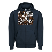 Navy leopard cowhide background Zipper Hoodie - RanaPortraitStore