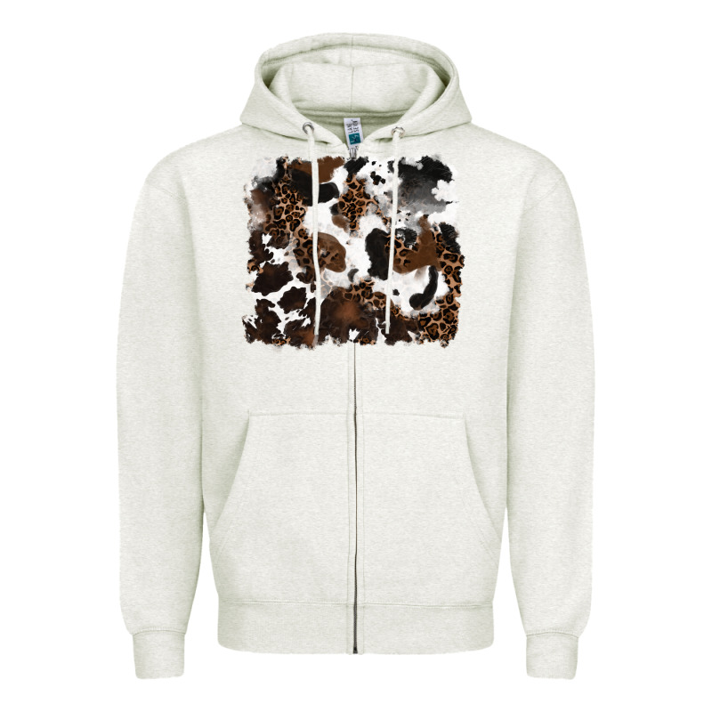 Leopard Cowhide Background Zipper Hoodie by RanaPortraitStore | Teevron