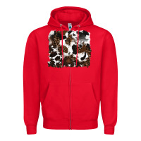 Red leopard cowhide background Zipper Hoodie - RanaPortraitStore