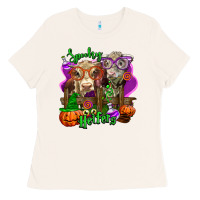 Bone spooky halloween cows Ladies Tee - LillyAllenDesigns